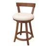 Temple 24" Walnut Wood Swivel Bar Stool with Fabric Seat | NAT