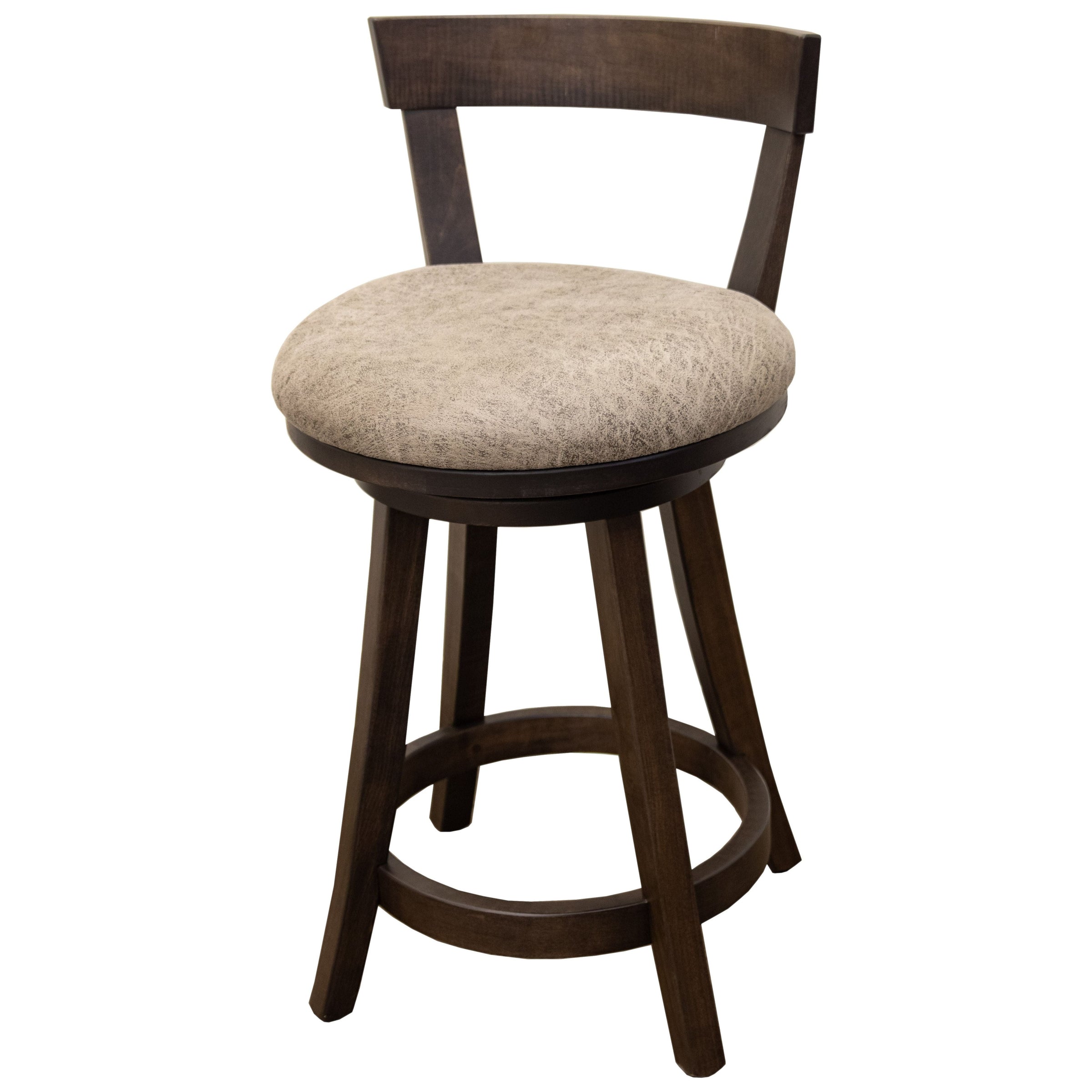 Temple 24" Maple Wood Swivel Bar Stool with Fabric Seat | DK