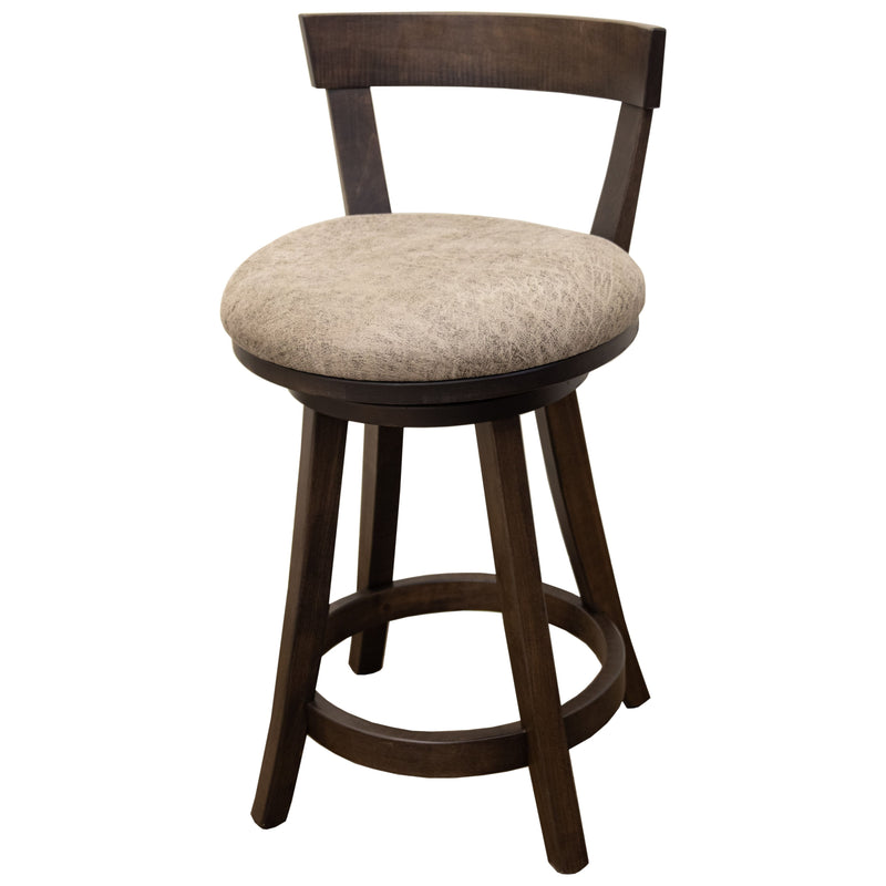 Temple 24" Maple Wood Swivel Bar Stool with Fabric Seat | DK
