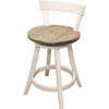Temple 24" White & Wood Swivel Bar Stool | M-DW&RWO-GRB