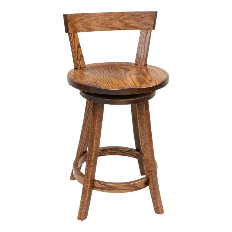 Temple 24" Oak Wood Swivel Bar Stool | MC