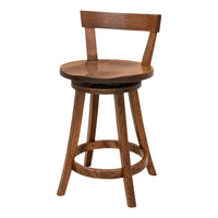 Temple 24" Quarter Sawn White Oak Wood Swivel Bar Stool | ASB