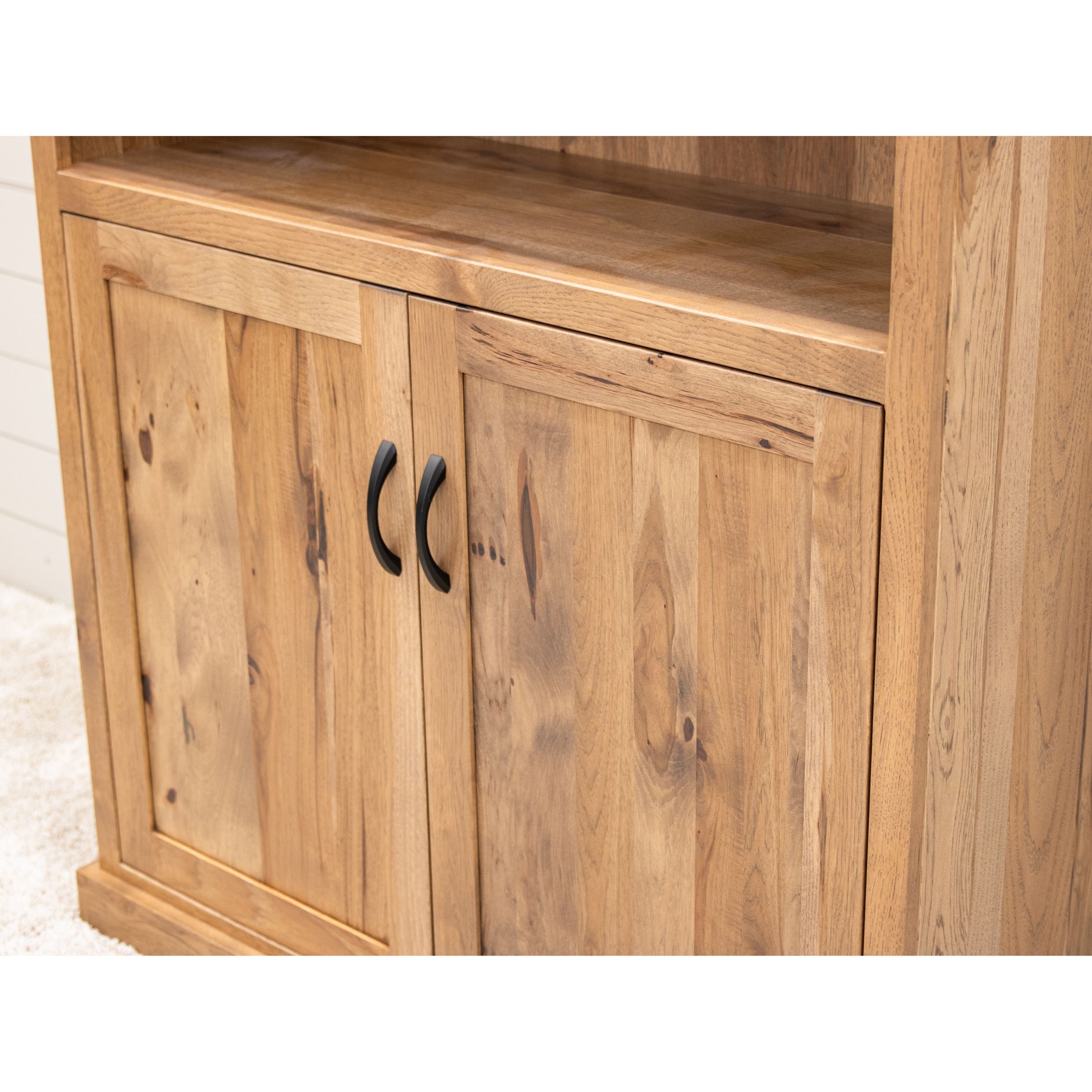 Toledo Solid Hickory Wood Bookcase with Doors | WB