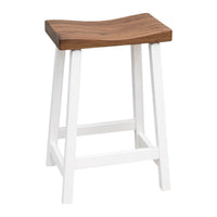 Urania 24" White & Wood Bar Stool | M-DW&W-NAT