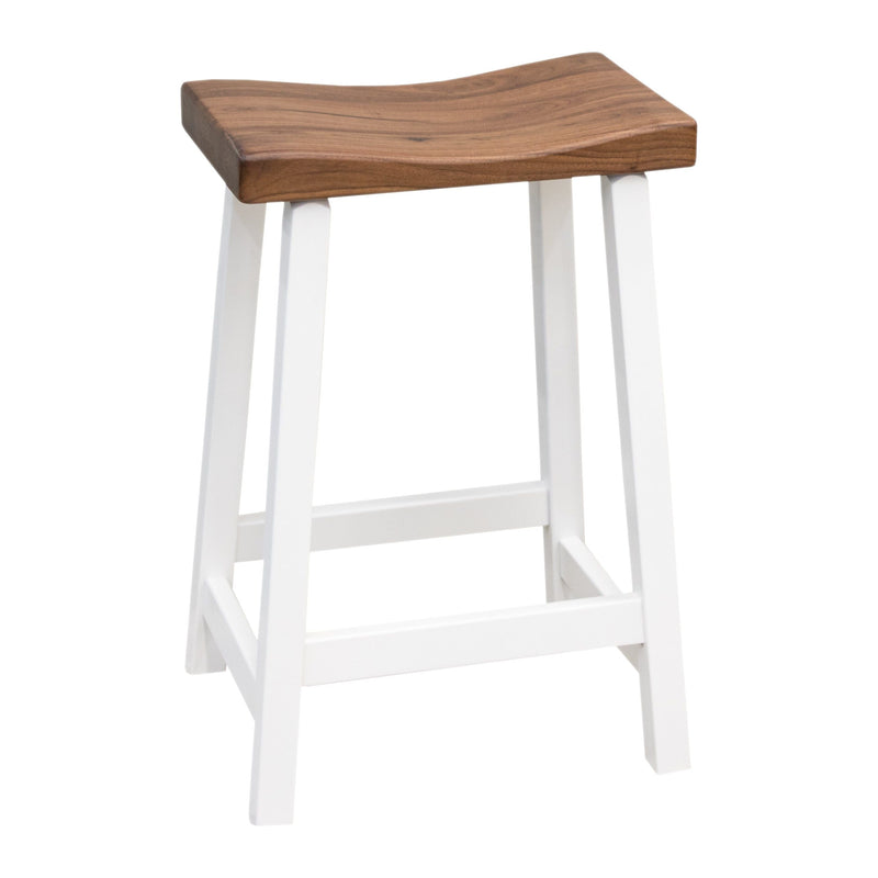Urania 24" White & Wood Bar Stool | M-DW&W-NAT
