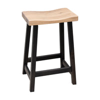 Urania 24" Black & Wood Bar Stool | M-DK&RWO-SW
