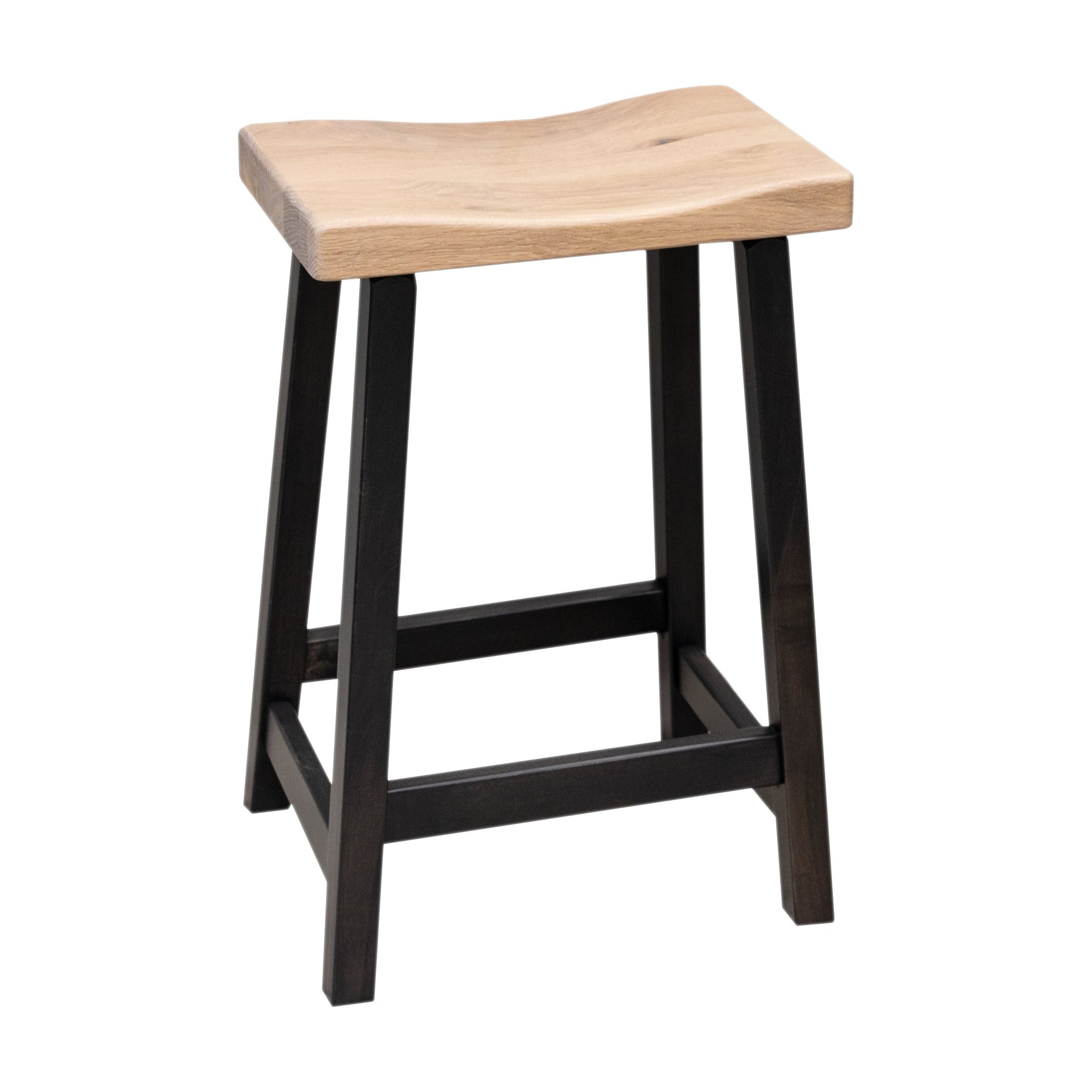 Urania 24" Black & Wood Bar Stool | M-DK&RWO-SW