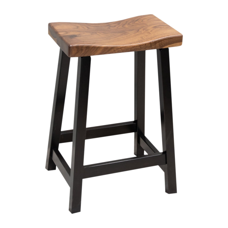 Urania 24" Black & Wood Bar Stool | M-EB&W-NAT