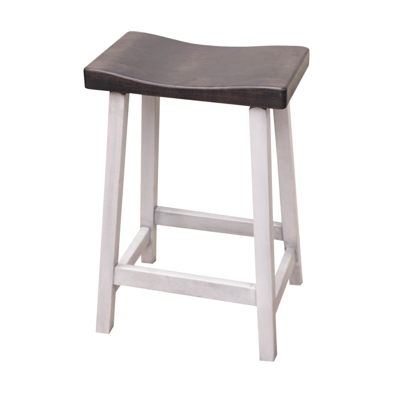 Urania 24" White & Wood Bar Stool | M-AV&GS
