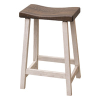 Urania 24" White & Wood Bar Stool | O-GW&RWO-SB