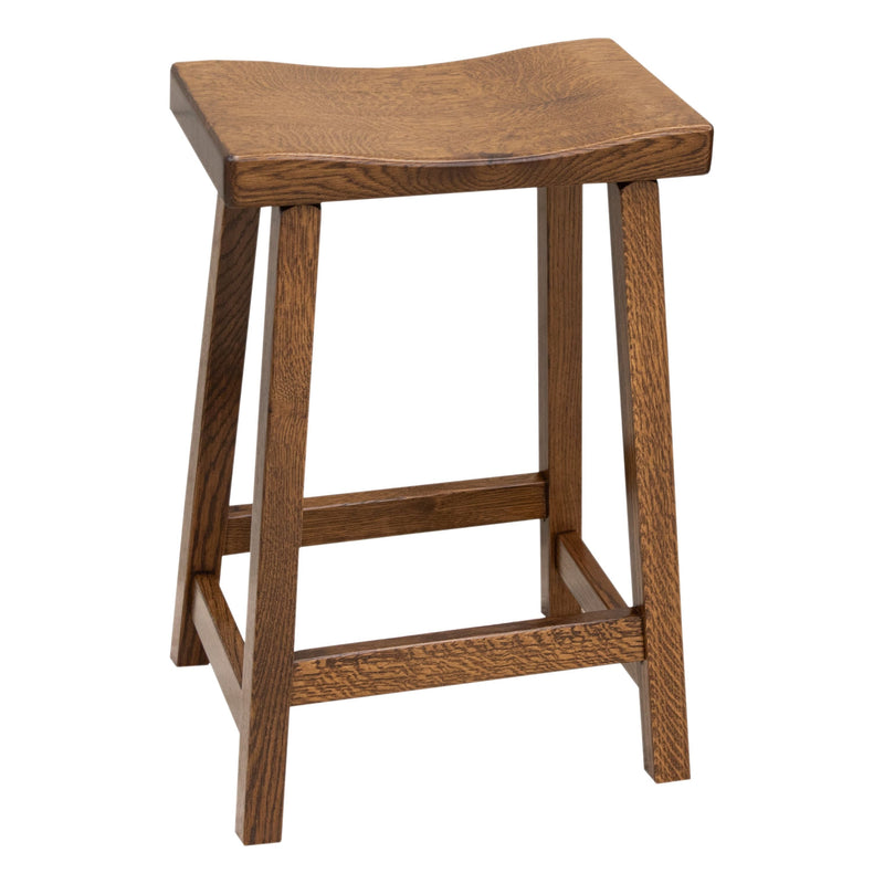 Urania 24" Rustic Quarter Sawn White Oak Wood Bar Stool | ASB