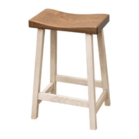 Urania 24" White & Wood Bar Stool | O-CS&RWO-CO