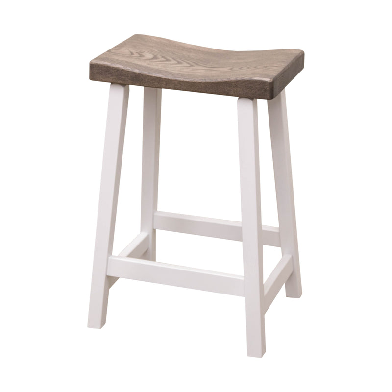Urania 24" White & Wood Bar Stool | M-DW&RWO-GRB