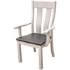 Utah White & Wood Arm Dining Chair | M-AV&GS