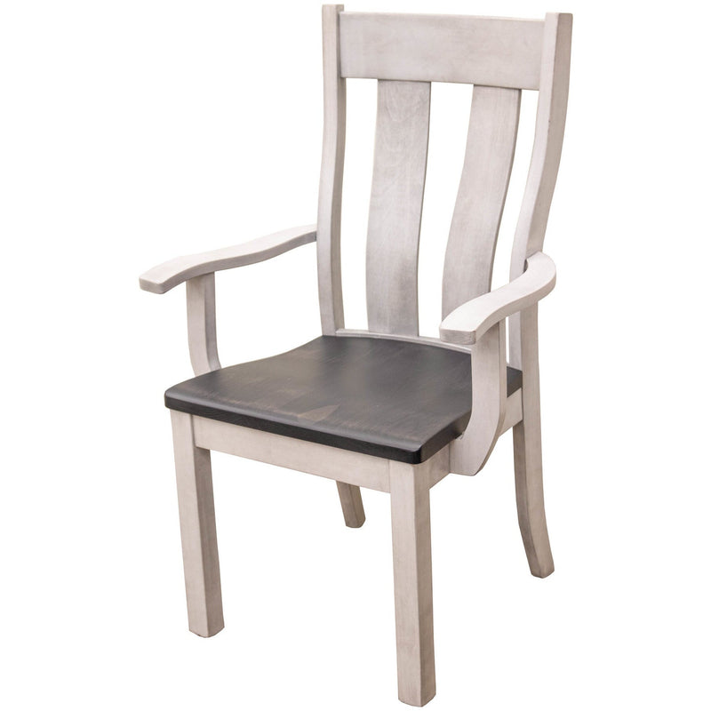 Utah White & Wood Arm Dining Chair | M-AV&GS