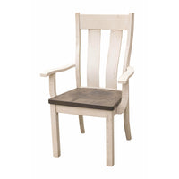 Utah White & Wood Arm Dining Chair | M-CS&DCD