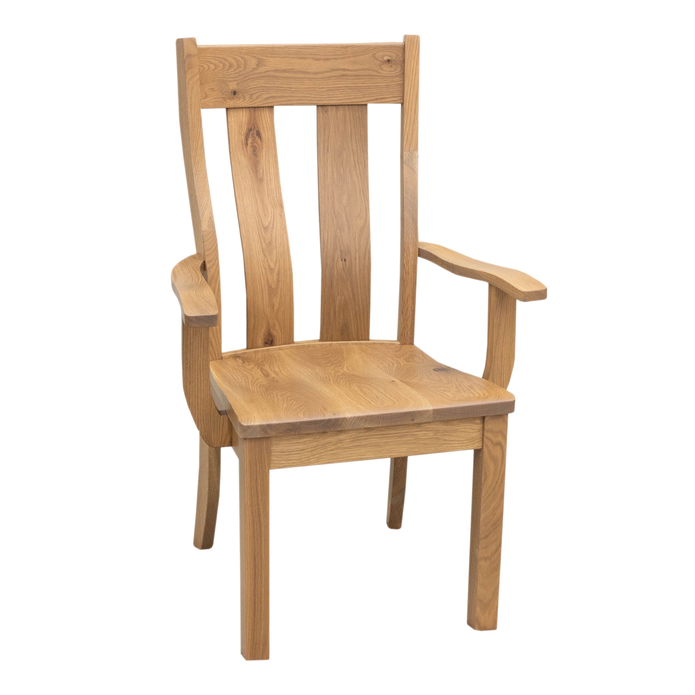 Utah Rustic White Oak Wood Arm Dining Chair | DS