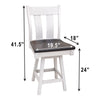 Utah White & Wood 24" Swivel Bar Stool | M-AV&GS