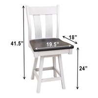 Utah White & Wood 24" Swivel Bar Stool | M-AV&GS