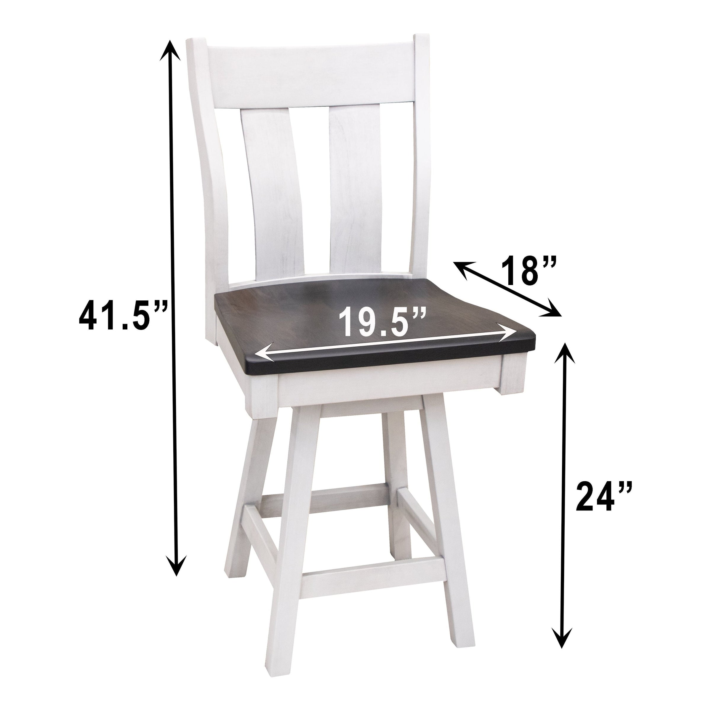 Utah Black & Wood Wood 24" Swivel Bar Stool | M-EB&W-NAT