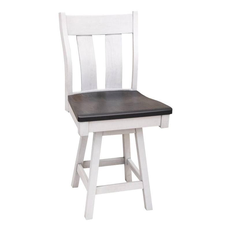 Utah White & Wood 24" Swivel Bar Stool | M-AV&GS