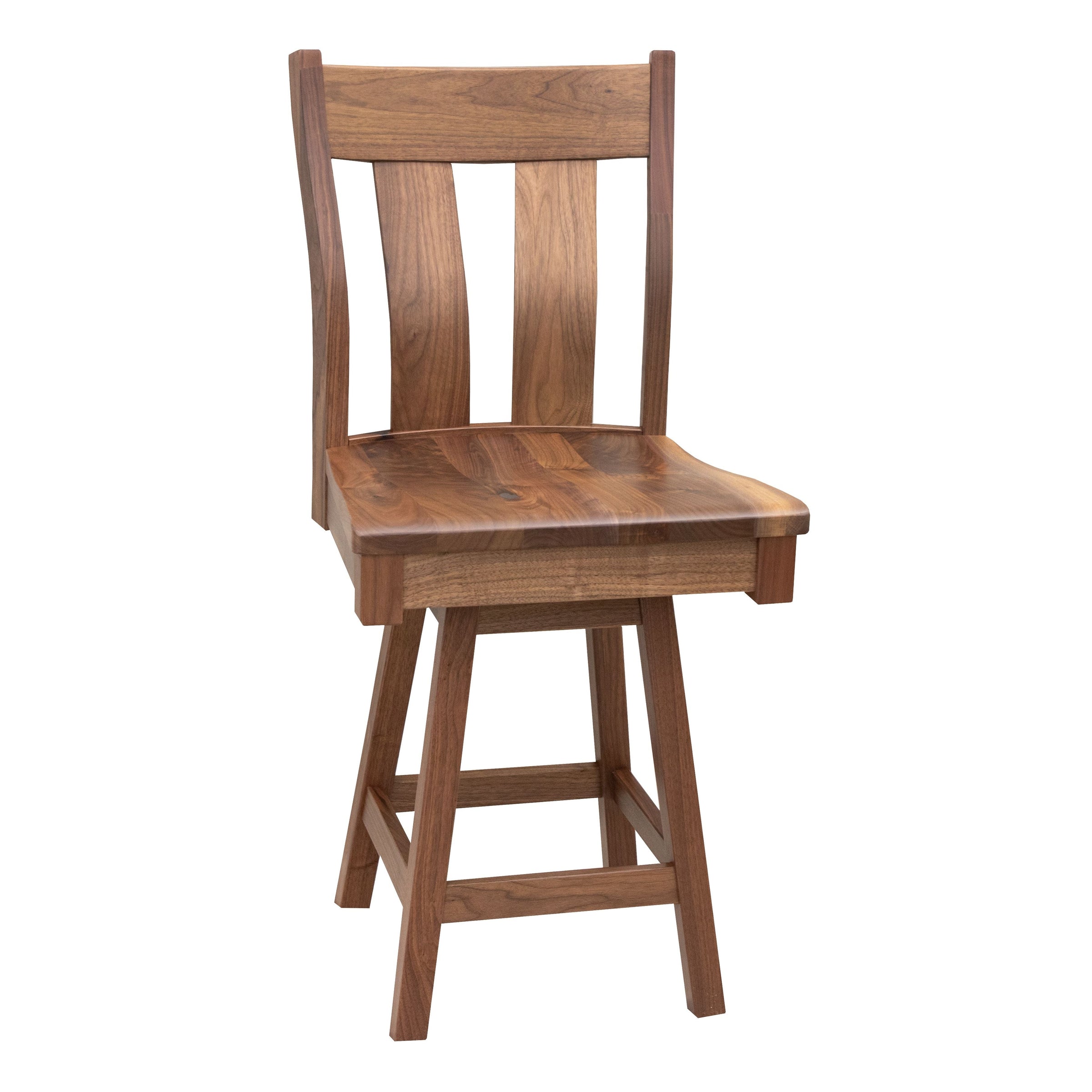 Utah Walnut Wood 24" Swivel Bar Stool | NAT