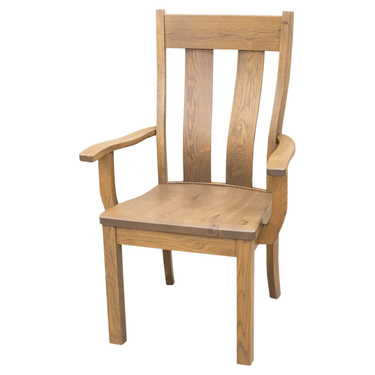 Utah Rustic White Oak Wood Arm Dining Chair | WB