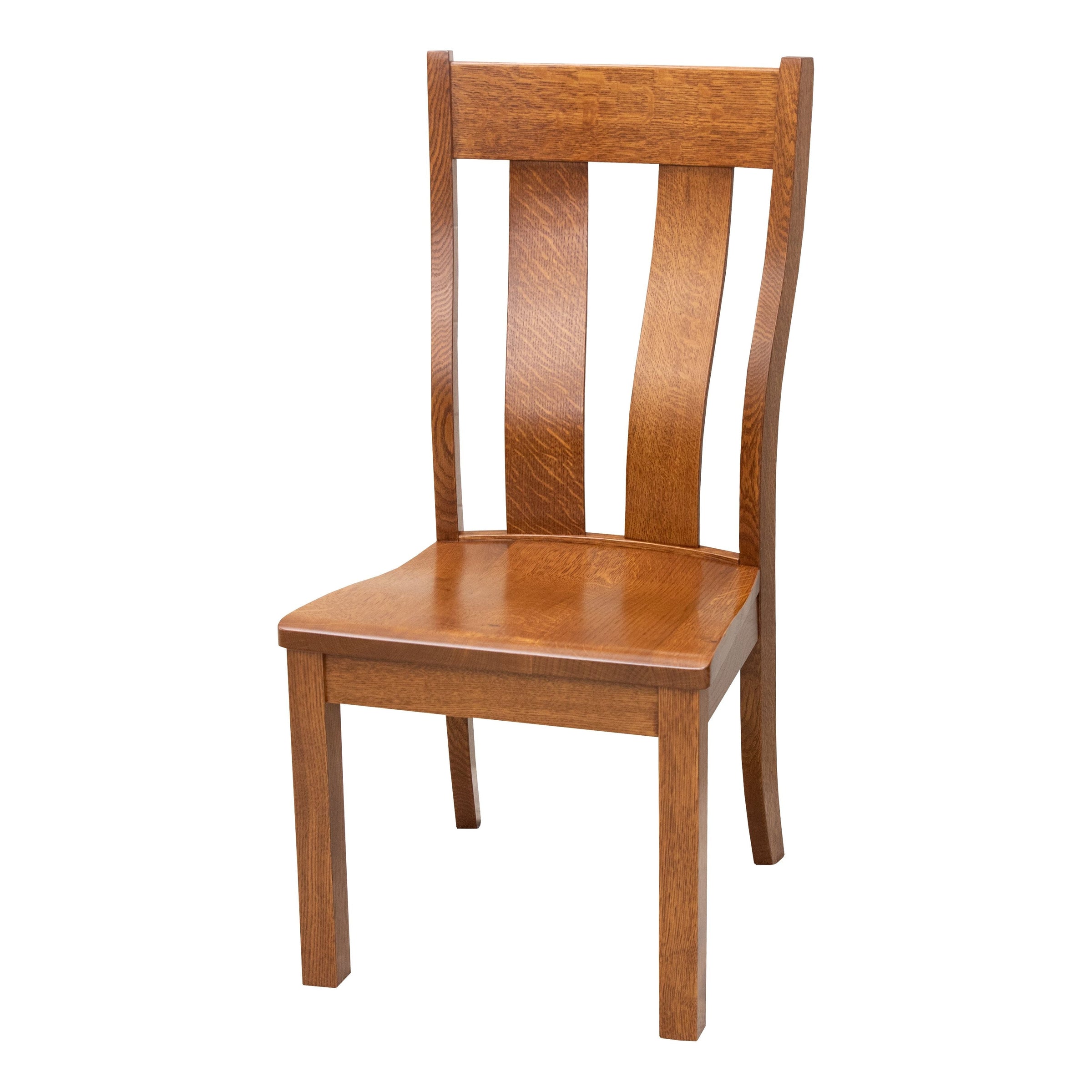 Utah Rustic Quarter Sawn White Oak Wood Side Dining Chair | MC