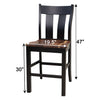 Utah Black & Wood 24" Stationary Bar Stool | M-EB&W-NAT