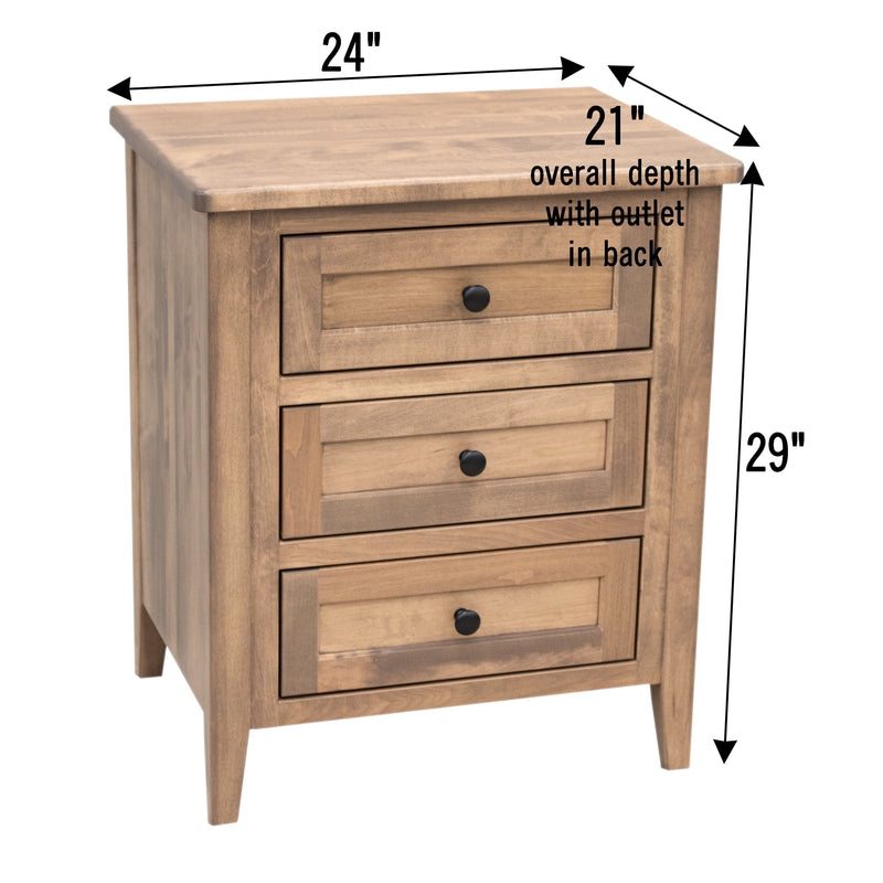 Washington 3-Drawer Nightstand