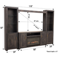 Weston Maple Wood Entertainment Center with Electric Fireplace | SB