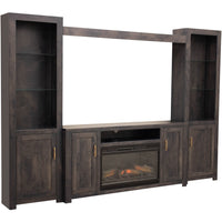 Weston Maple Wood Entertainment Center with Electric Fireplace | SB