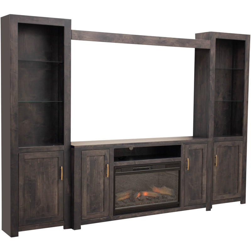 Weston Maple Wood Entertainment Center with Electric Fireplace | SB