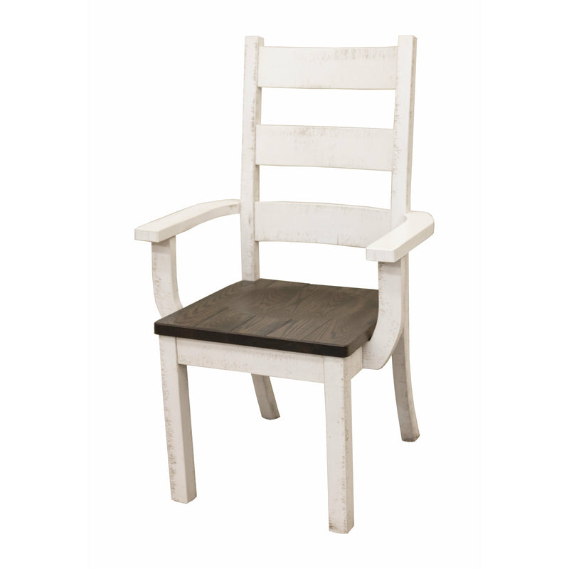 Warren High Back White & Wood Arm Dining Chair | M-GW&RWO-SB