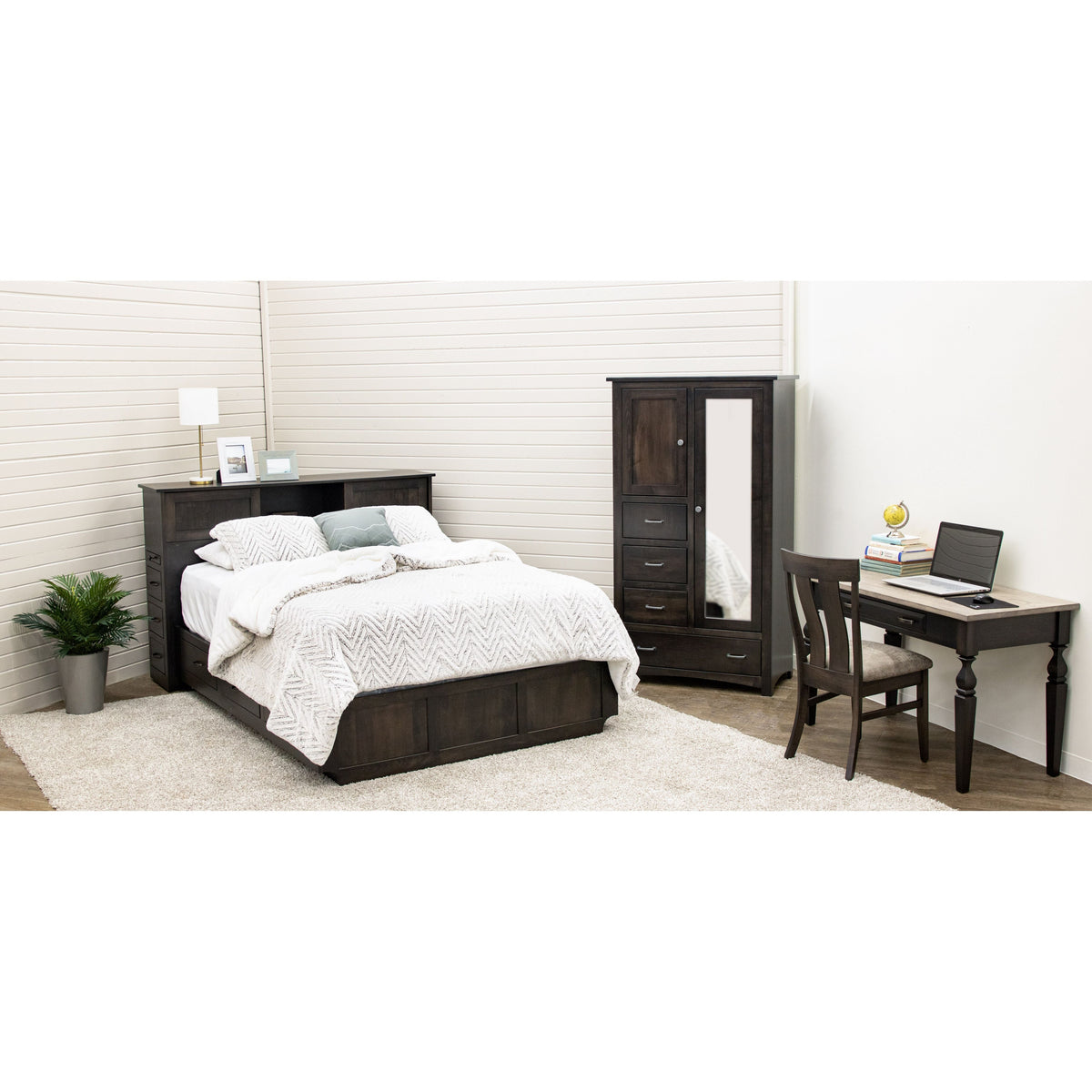 Millersburg Amish Maple Wood Storage Headboard & Platform Drawer Bed | DK