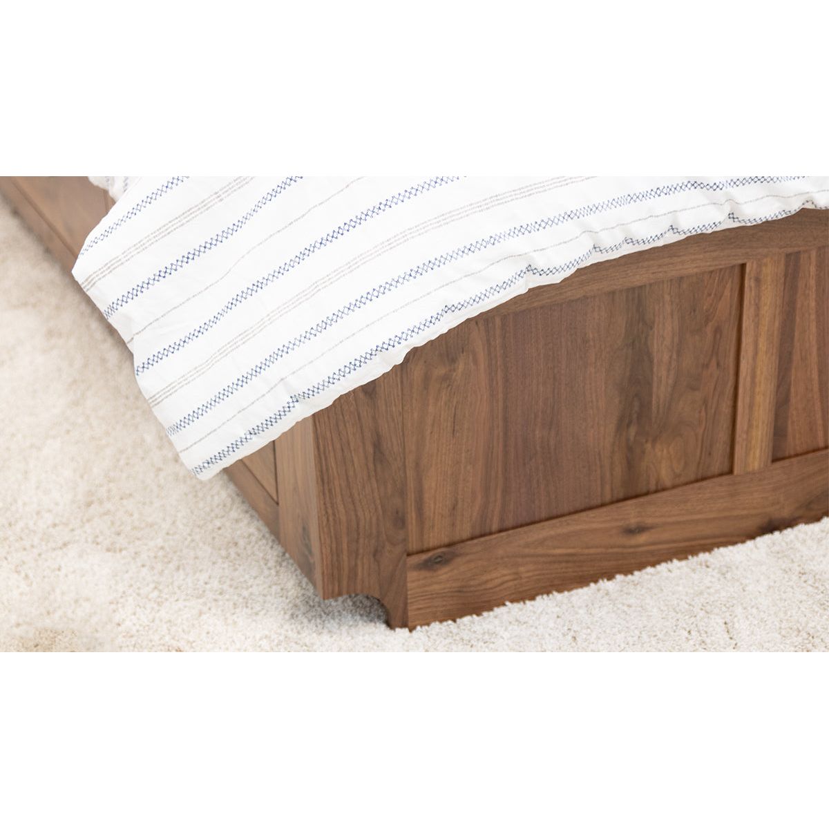 Millersburg Amish Walnut Wood Storage Headboard & Platform Drawer Bed | NAT