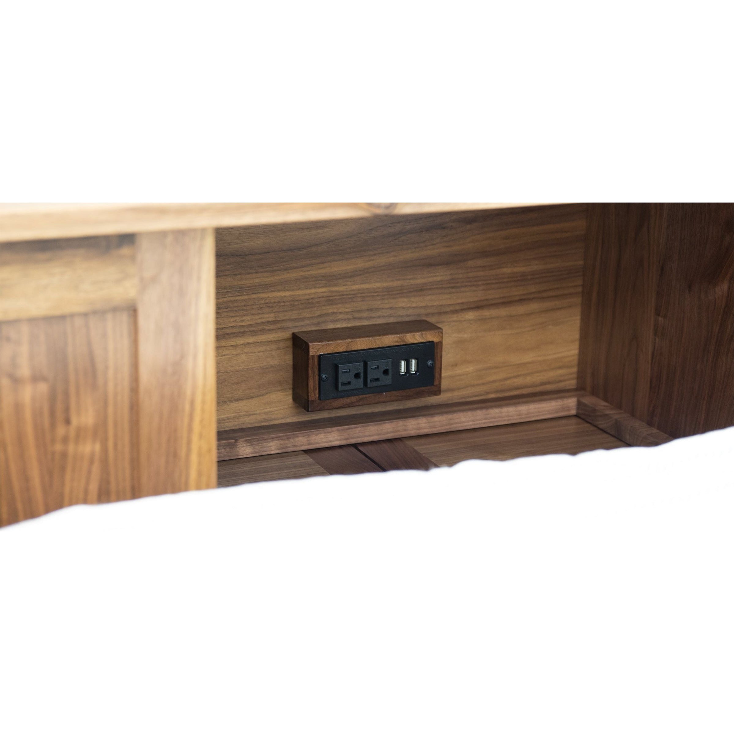 Millersburg Amish Walnut Wood Storage Headboard & Platform Drawer Bed | NAT