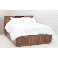 Millersburg Amish Walnut Wood Storage Headboard & Platform Drawer Bed | NAT