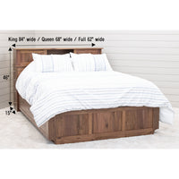Millersburg Amish Walnut Wood Storage Headboard & Platform Drawer Bed | NAT