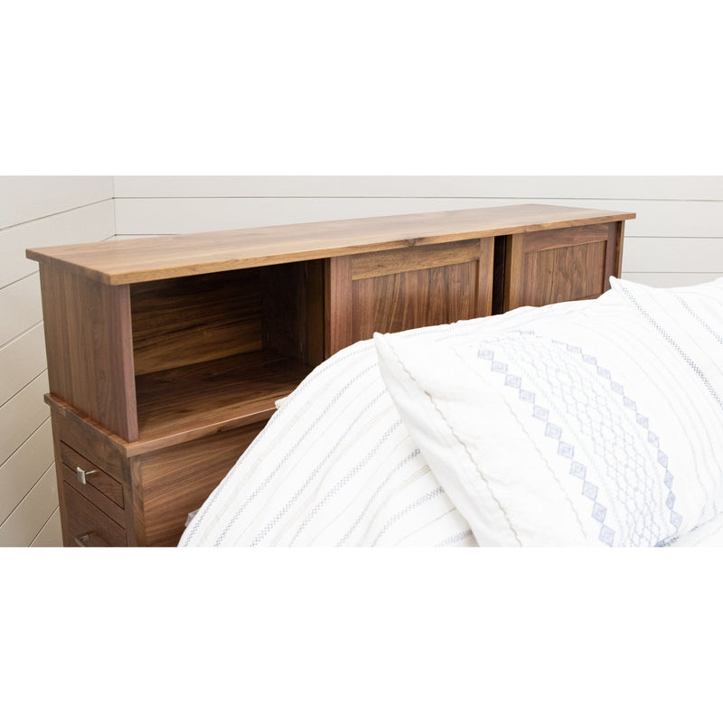 Millersburg Amish Walnut Wood Storage Headboard & Platform Drawer Bed | NAT