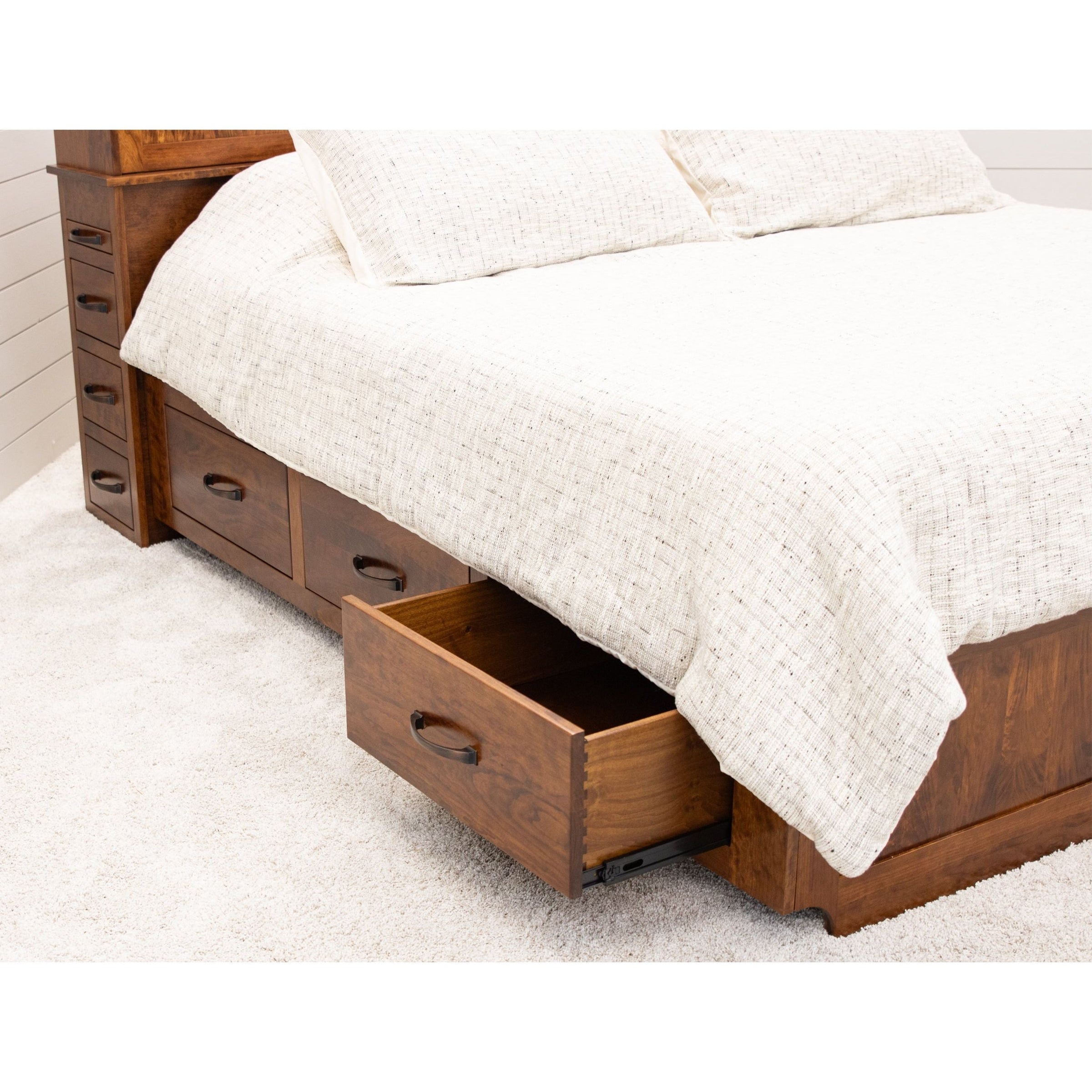 Millersburg Amish Maple Wood Storage Headboard & Platform Drawer Bed | CO