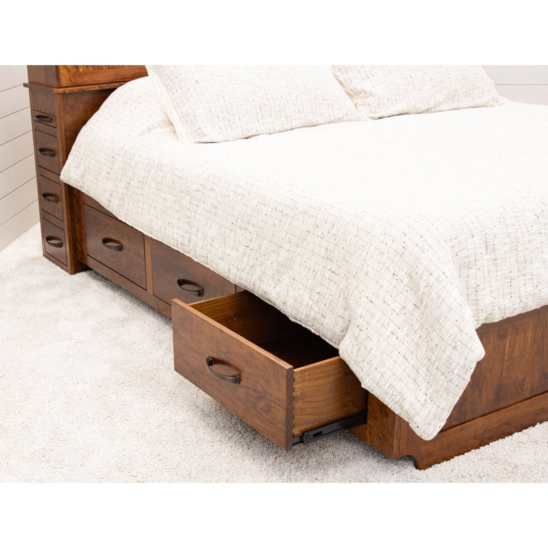 Millersburg Amish Maple Wood Storage Headboard & Platform Drawer Bed | CO