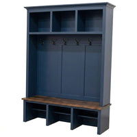 Millersburg Blue Solid Wood Hall Tree Bench | M-HN&CO