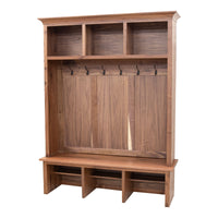 Millersburg Walnut Wood Hall Tree Bench | NAT