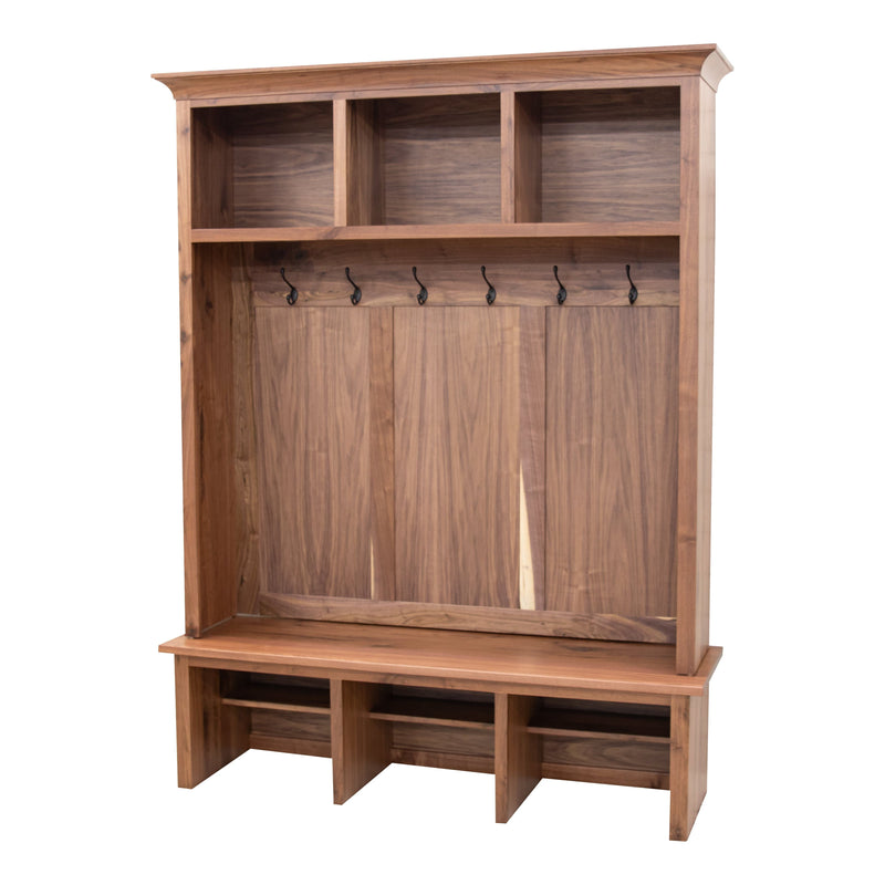 Millersburg Walnut Wood Hall Tree Bench | NAT