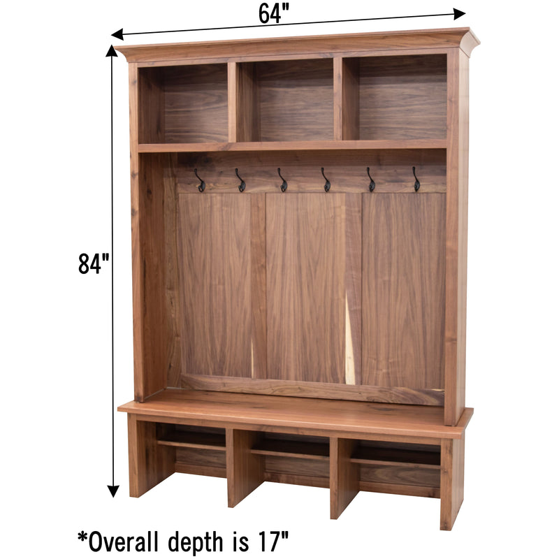 Millersburg Walnut Wood Hall Tree Bench | NAT