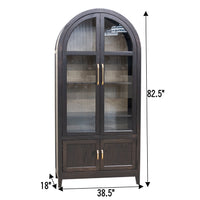 Woodstock Oak Wood Arched Display Cabinet | O-EB&M-DS