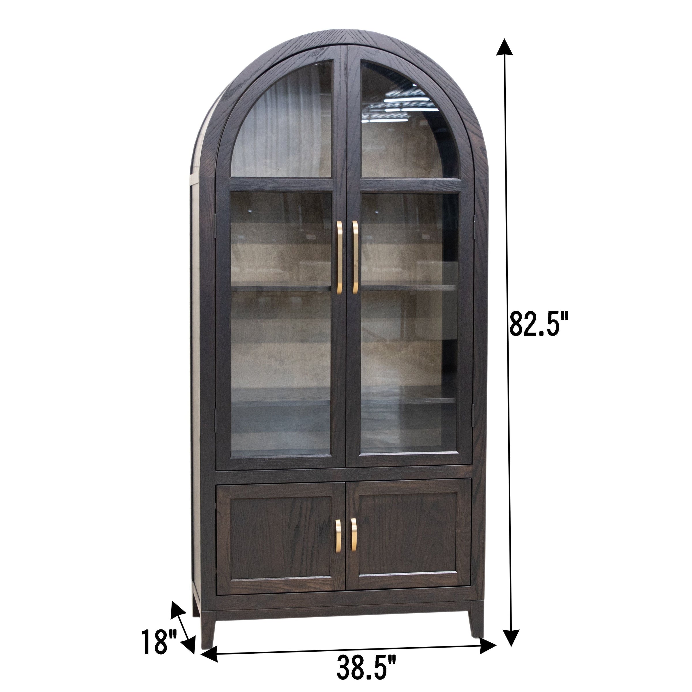 Woodstock Oak Wood Arched Display Cabinet | O-EB&M-DS