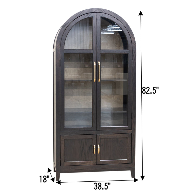 Woodstock Oak Wood Arched Display Cabinet | O-EB&M-DS