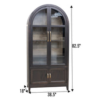 Woodstock Walnut Wood Arched Display Cabinet | NAT